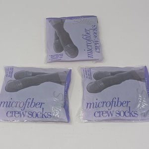 Three (3) Pairs of Silkies Women's Black Microfiber Socks